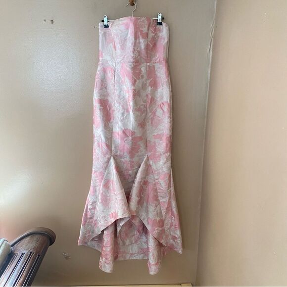 Lovers and Friends Urgonia Gown Pink Tonal brocade strapless mermaid Revolve S - Picture 11 of 13